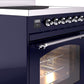 ILVE Nostalgie II 30" Induction Range with Element Stove and Electric Oven in Blue with Chrome Trim, UPI304NMPMBC
