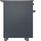 ILVE Nostalgie II 40" Dual Fuel Propane Gas Range in Blue Grey with Brass Trim, UPD40FNMPBGGLP