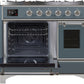 ILVE Majestic II 40" Dual Fuel Propane Gas Range in Blue Grey with Chrome Trim, UMD10FDNS3BGCLP