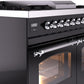 ILVE Nostalgie II 40" Dual Fuel Propane Gas Range in Black with Chrome Trim, UPD40FNMPBKCLP