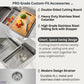 FORNO Acqua 33" Drop-In/Undermount 3 Level Workstation Sink, Waterfall Faucet, Glass Rinser in Stainless Steel, E-ZP31