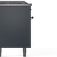 ILVE Nostalgie II 60" Dual Fuel Propane Gas Range in Blue Grey with Copper Trim, UP60FSNMPBGPLP