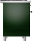 ILVE Nostalgie II 40" Dual Fuel Natural Gas Range in Emerald Green with Chrome Trim, UPD40FNMPEGC