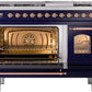 ILVE Nostalgie II 48" Dual Fuel Propane Gas Range in Blue with Copper Trim, UP48FNMPMBPLP