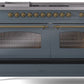 ILVE Nostalgie II 60" Dual Fuel Propane Gas Range in Blue Grey with Brass Trim, UP60FSNMPBGGLP