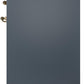 ILVE Nostalgie II 30" Induction Range with Element Stove and Electric Oven in Blue Grey with Brass Trim, UPI304NMPBGG