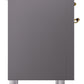 ILVE Nostalgie II 36" Induction Range with Element Stove and Electric Oven in Matte Graphite with Brass Trim, UPI366NMPMGG