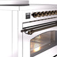 ILVE Nostalgie II 36" Induction Range with Element Stove and Electric Oven in Stainless Steel with Bronze Trim, UPI366NMPSSB