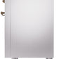 ILVE Nostalgie II 36" Induction Range with Element Stove and Electric Oven in Stainless Steel with Bronze Trim, UPI366NMPSSB