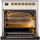ILVE Nostalgie II 30" Dual Fuel Propane Gas Range in Antique White with Brass Trim, UP30NMPAWGLP