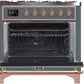 ILVE Majestic II 36" Dual Fuel Natural Gas Range in Blue Grey with Copper Trim, UM09FDNS3BGP