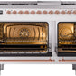 ILVE Nostalgie II 48" Dual Fuel Natural Gas Range in White with Copper Trim, UP48FNMPWHP