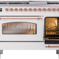 ILVE Nostalgie II 48" Dual Fuel Natural Gas Range in White with Copper Trim, UP48FNMPWHP