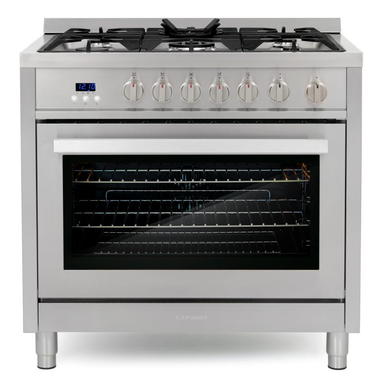 Cosmo 36" 3.8 cu. ft. Single Oven Gas Range with 5 Burner Cooktop and Heavy Duty Cast Iron Grates in Stainless Steel, COS-965AGFC