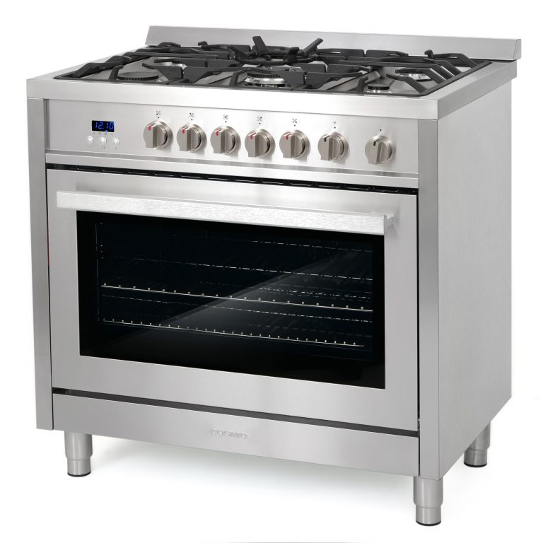 Cosmo 36" 3.8 cu. ft. Single Oven Gas Range with 5 Burner Cooktop and Heavy Duty Cast Iron Grates in Stainless Steel, COS-965AGFC