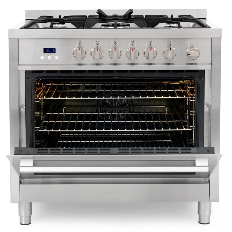 Cosmo 36" 3.8 cu. ft. Single Oven Gas Range with 5 Burner Cooktop and Heavy Duty Cast Iron Grates in Stainless Steel, COS-965AGFC