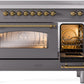 ILVE Nostalgie II 48" Induction Range with Element Stove and Electric Oven in Matte Graphite with Brass Trim, UPI486NMPMGG