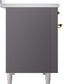 ILVE Nostalgie II 48" Induction Range with Element Stove and Electric Oven in Matte Graphite with Brass Trim, UPI486NMPMGG