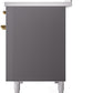 ILVE Nostalgie II 48" Induction Range with Element Stove and Electric Oven in Matte Graphite with Brass Trim, UPI486NMPMGG