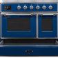 ILVE Majestic II 40" Induction Range with Element Stove and Electric Oven in Blue with Chrome Trim, UMDI10NS3MBC
