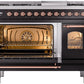 ILVE Nostalgie II 48" Dual Fuel Natural Gas Range in Black with Copper Trim, UP48FNMPBKP