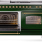 ILVE Nostalgie II 60" Dual Fuel Propane Gas Range in Emerald Green with Brass Trim, UP60FSNMPEGGLP