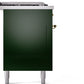 ILVE Nostalgie II 60" Dual Fuel Propane Gas Range in Emerald Green with Brass Trim, UP60FSNMPEGGLP
