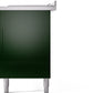 ILVE Nostalgie II 60" Dual Fuel Propane Gas Range in Emerald Green with Brass Trim, UP60FSNMPEGGLP