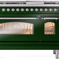 ILVE Nostalgie II 48" Dual Fuel Propane Gas Range in Emerald Green with Chrome Trim, UP48FNMPEGCLP