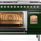 ILVE Nostalgie II 48" Dual Fuel Propane Gas Range in Emerald Green with Chrome Trim, UP48FNMPEGCLP