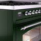 ILVE Nostalgie II 48" Dual Fuel Propane Gas Range in Emerald Green with Chrome Trim, UP48FNMPEGCLP