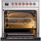 ILVE Nostalgie II 30" Dual Fuel Natural Gas Range in Stainless Steel with Copper Trim, UP30NMPSSP