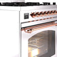 ILVE Nostalgie II 30" Dual Fuel Natural Gas Range in Stainless Steel with Copper Trim, UP30NMPSSP