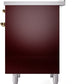 ILVE Nostalgie II 40" Induction Range with Element Stove and Electric Oven in Burgundy with Brass Trim, UPDI406NMPBUG