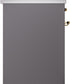 ILVE Nostalgie II 30" Induction Range with Element Stove and Electric Oven in Matte Graphite with Brass Trim, UPI304NMPMGG