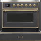ILVE Majestic II 36" Induction Range with Element Stove and Electric Oven in Matte Graphite with Brass Trim, UMI09NS3MGG