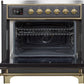 ILVE Majestic II 36" Induction Range with Element Stove and Electric Oven in Matte Graphite with Brass Trim, UMI09NS3MGG