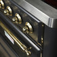 ILVE Majestic II 36" Induction Range with Element Stove and Electric Oven in Matte Graphite with Brass Trim, UMI09NS3MGG