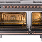 ILVE Nostalgie II 48" Dual Fuel Natural Gas Range in Matte Graphite with Copper Trim, UP48FNMPMGP