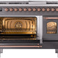 ILVE Nostalgie II 48" Dual Fuel Natural Gas Range in Matte Graphite with Copper Trim, UP48FNMPMGP