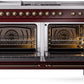 ILVE Nostalgie II 60" Dual Fuel Propane Gas Range in Burgundy with Bronze Trim, UP60FSNMPBUBLP