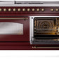 ILVE Nostalgie II 60" Dual Fuel Propane Gas Range in Burgundy with Bronze Trim, UP60FSNMPBUBLP
