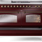 ILVE Nostalgie II 60" Dual Fuel Propane Gas Range in Burgundy with Bronze Trim, UP60FSNMPBUBLP