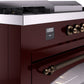 ILVE Nostalgie II 60" Dual Fuel Propane Gas Range in Burgundy with Bronze Trim, UP60FSNMPBUBLP