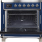 ILVE Majestic II 36" Induction Range with Element Stove and Electric Oven in Blue with Chrome Trim, UMI09NS3MBC