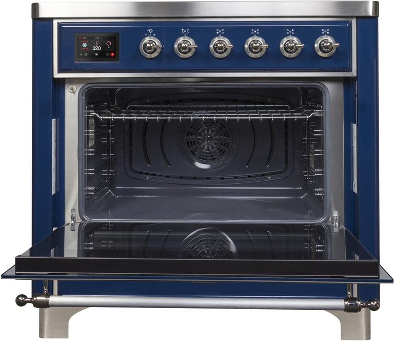 ILVE Majestic II 36" Induction Range with Element Stove and Electric Oven in Blue with Chrome Trim, UMI09NS3MBC