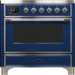 ILVE Majestic II 36" Induction Range with Element Stove and Electric Oven in Blue with Chrome Trim, UMI09NS3MBC