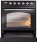 ILVE Nostalgie II 30" Induction Range with Element Stove and Electric Oven in Black with Chrome Trim, UPI304NMPBKC