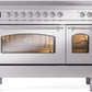 ILVE Nostalgie II 48" Induction Range with Element Stove and Electric Oven in Stainless Steel with Chrome Trim, UPI486NMPSSC