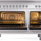 ILVE Nostalgie II 48" Induction Range with Element Stove and Electric Oven in Stainless Steel with Chrome Trim, UPI486NMPSSC
